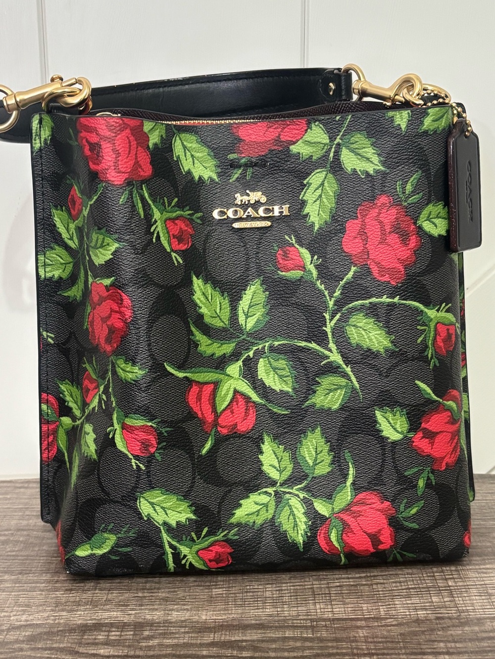 Coach Mollie Bucket Bag 22 in Signature Canvas with Fairytale Rose Print